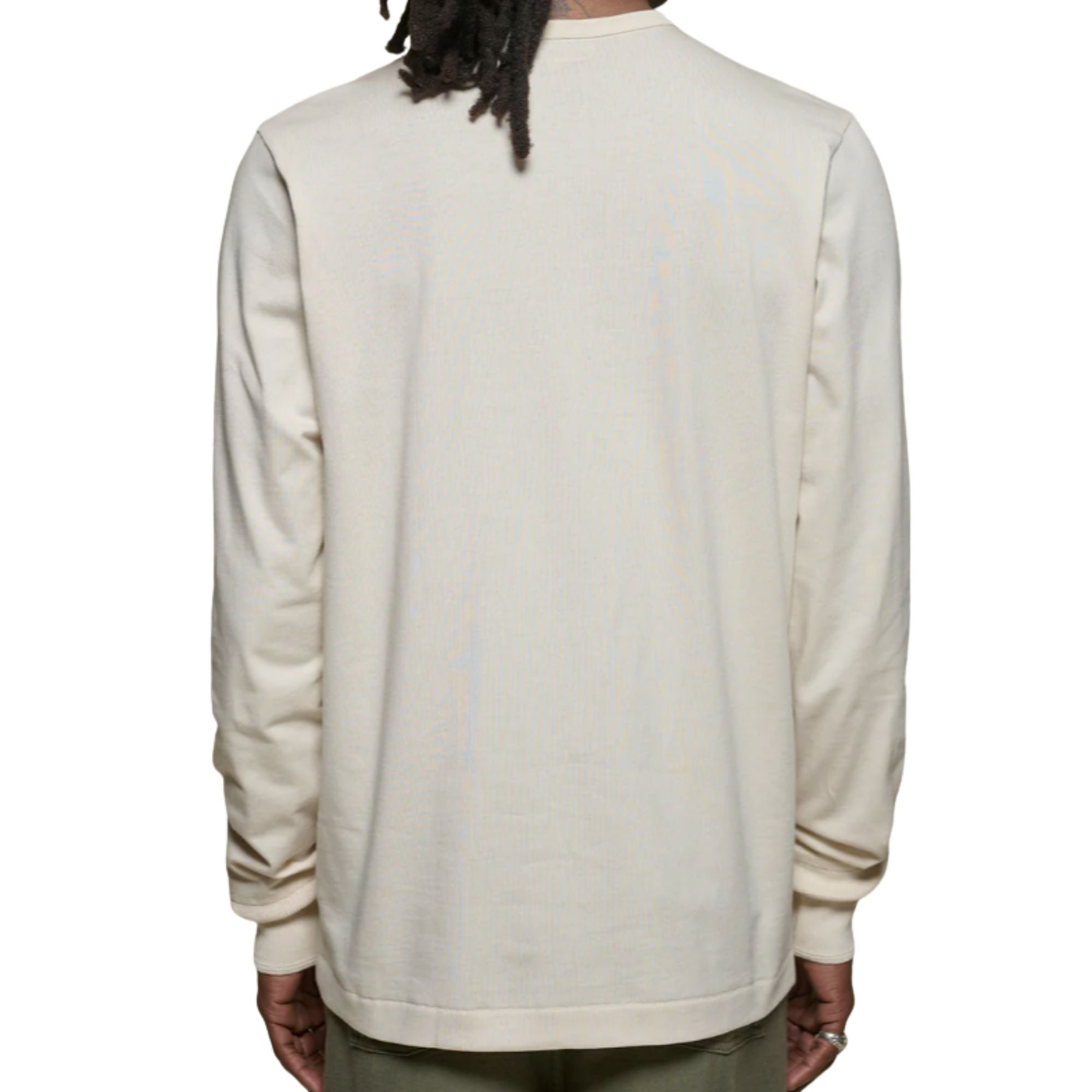 Merz b Schwanen 2M06 Vintage Machine Refined Classic Fit Long Sleeve Henley - Natural