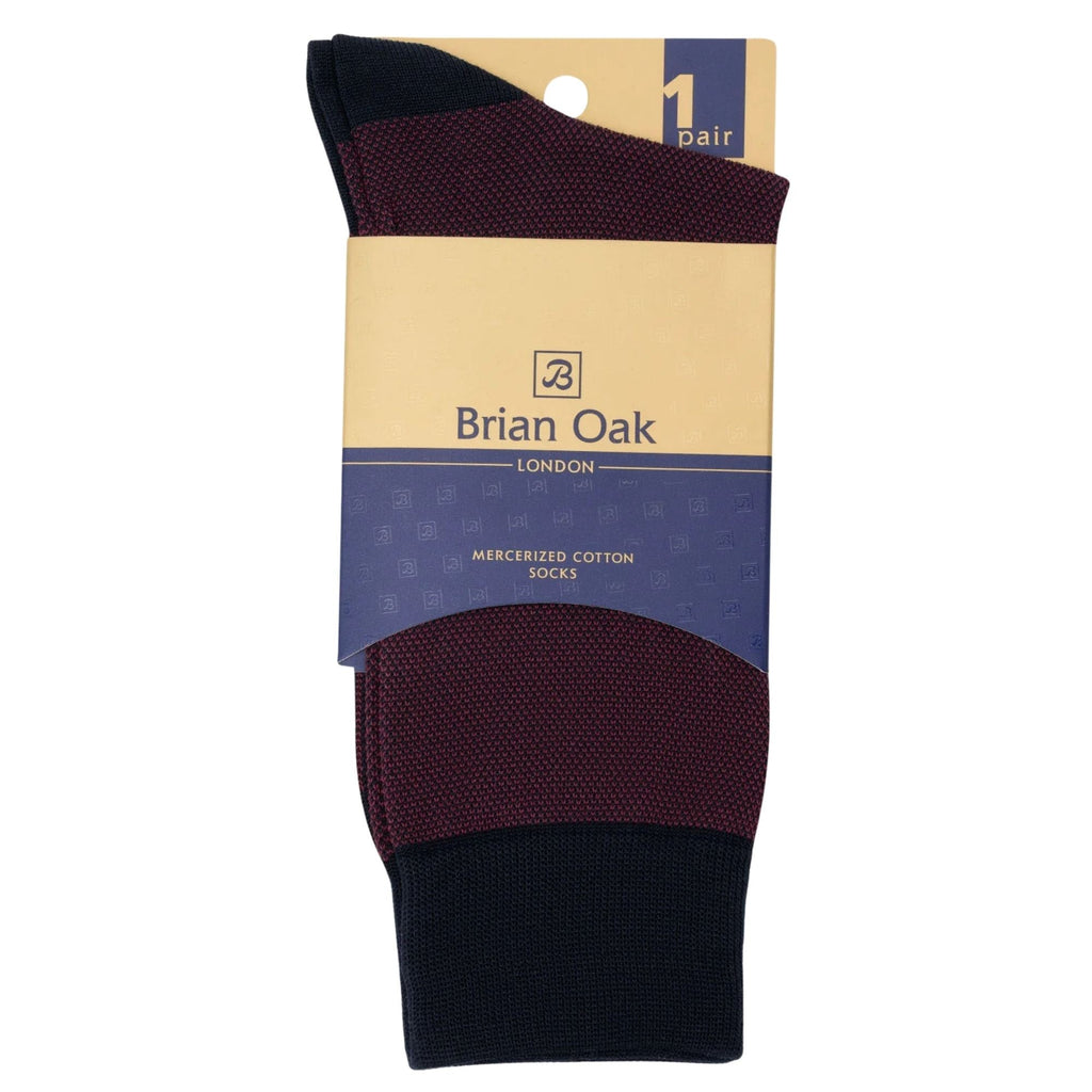 Stuarts London Brian Oak Birds Eye Patterned Socks - Maroon