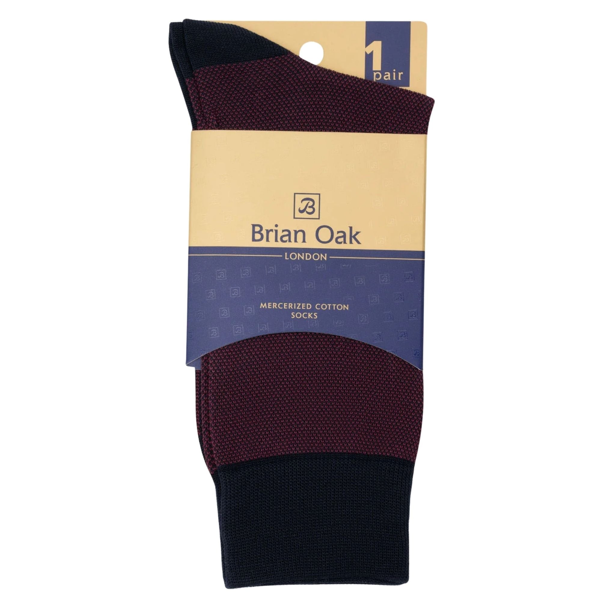 Stuarts London Brian Oak Birds Eye Patterned Socks - Maroon