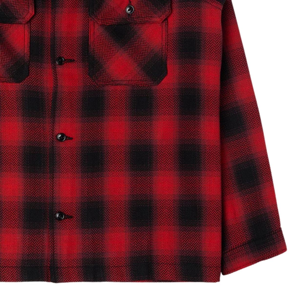 Naked and Famous Denim Trippy Ombre Plaid Work Shirt - Red