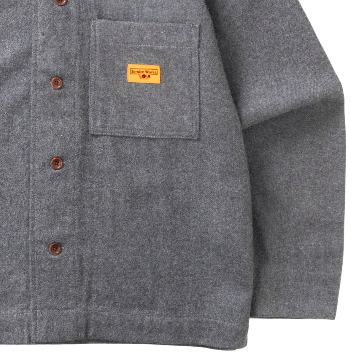 Service Works Flannel FOH Overshirt - Charcoal