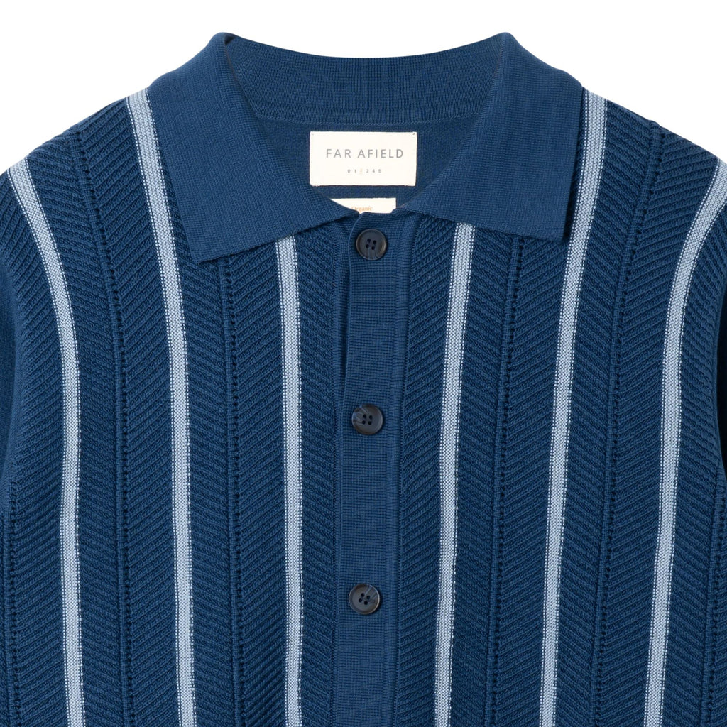 Far Afield Terson Herringbone Knit Shirt - Blue
