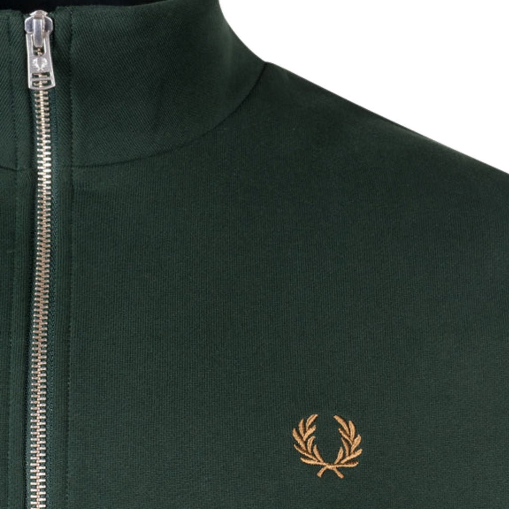 Fred Perry Half Zip Sweatshirt - Grassroots/Ecru/Bronze