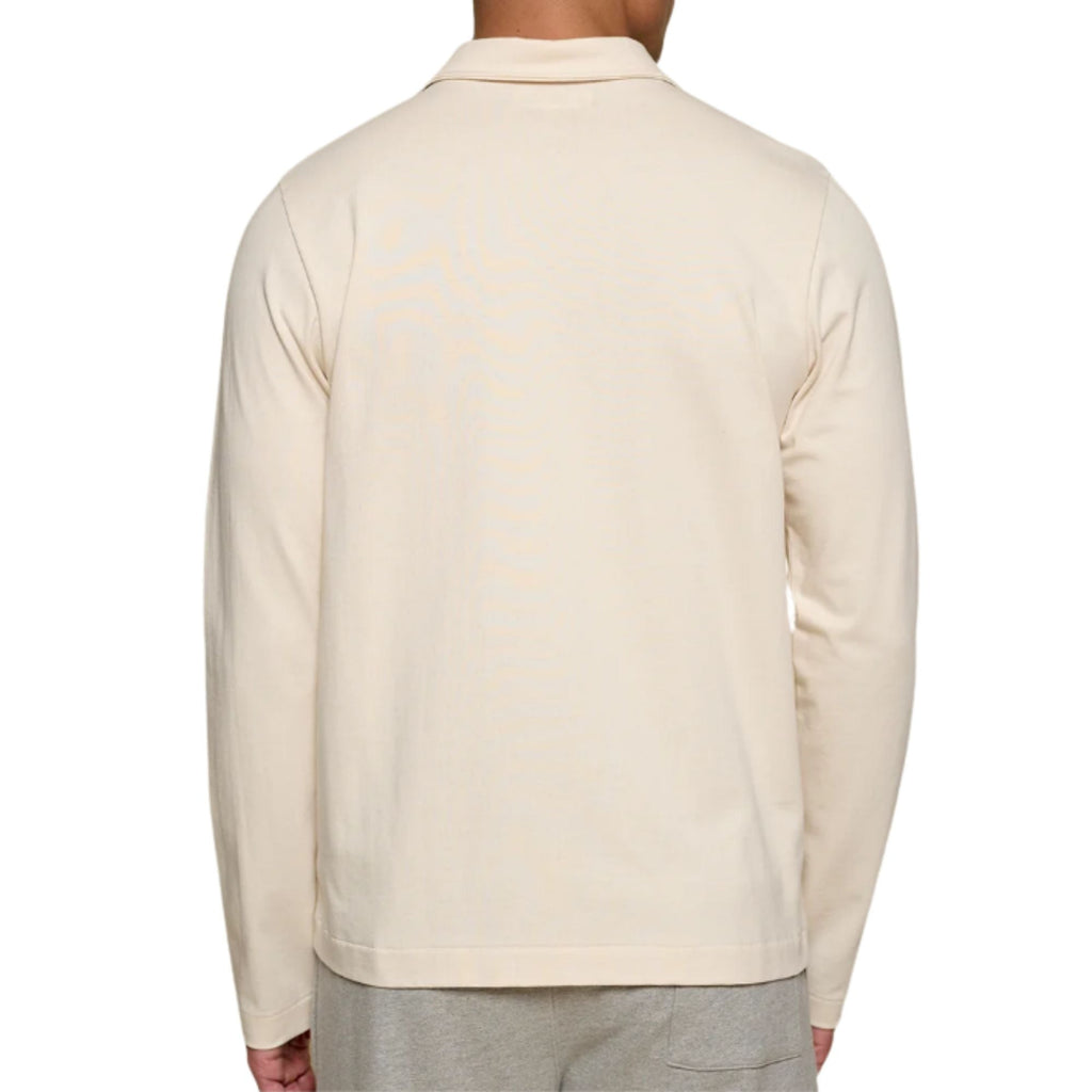 Merz b Schwanen 2MPOLO01LS Mid-Century Machine Refined Fit Polo Longsleeve - Natural