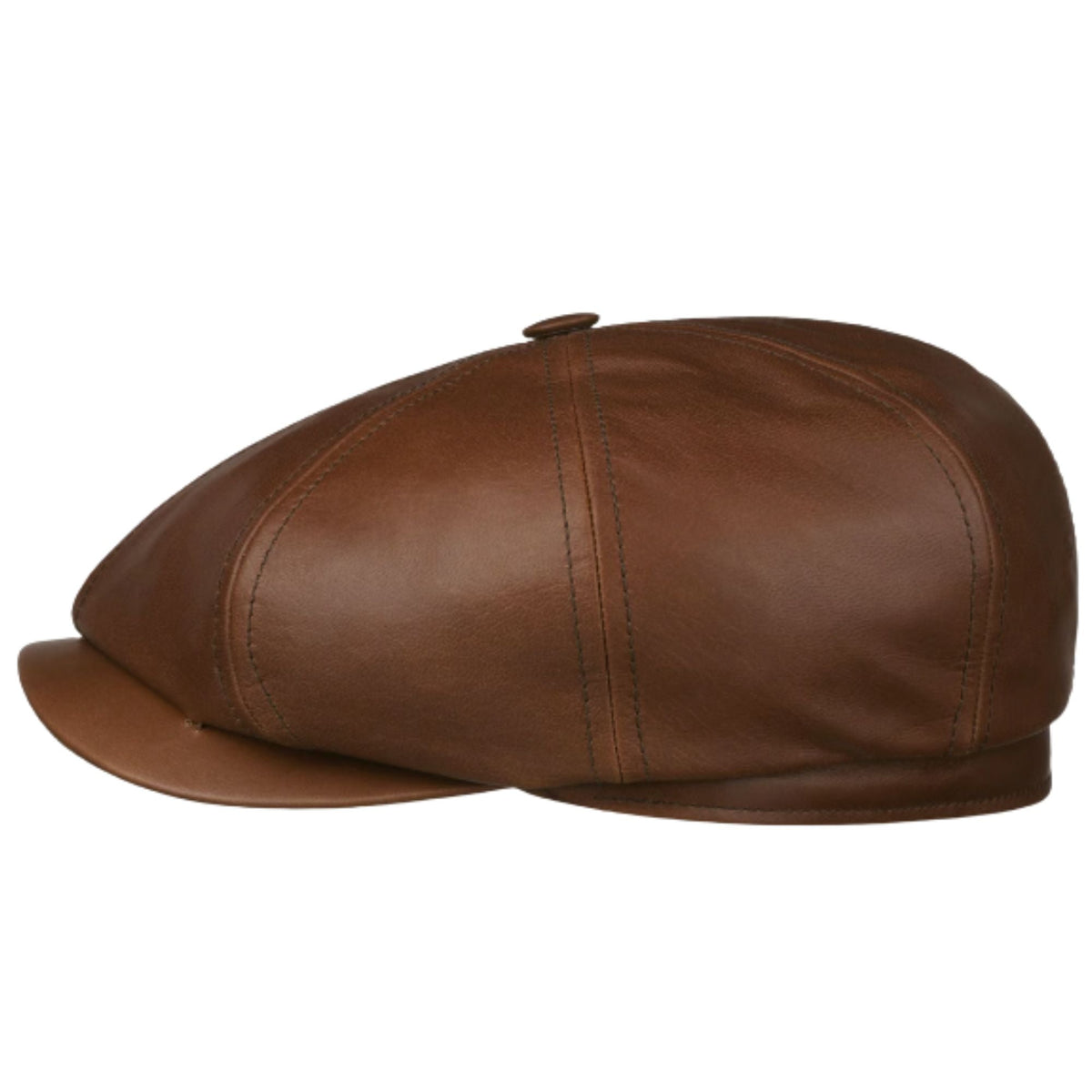 Stetson Hats Hatteras Goat Nappa Bowling Flat Cap - Brown