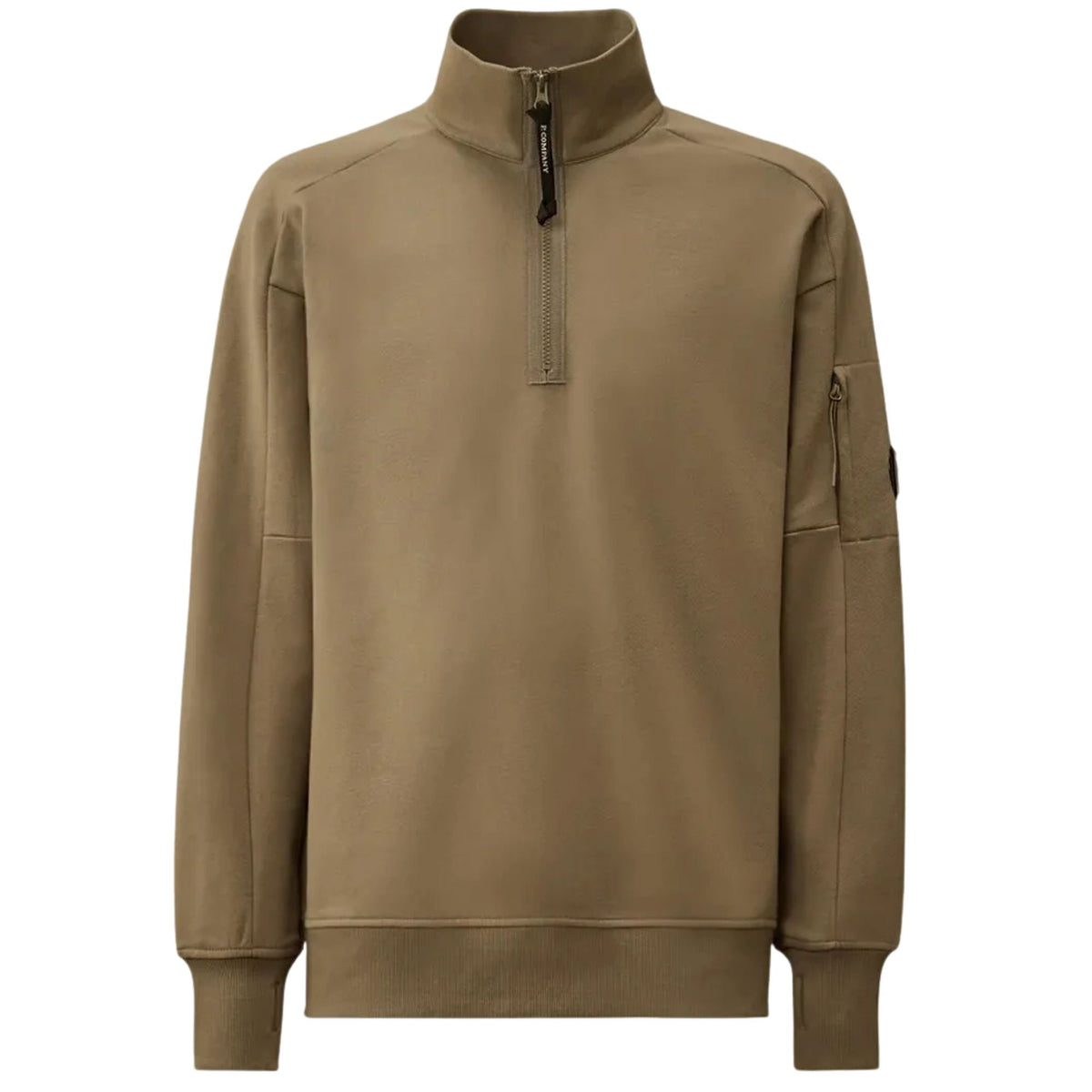 C.P. Company Diagonal Raised Fleece Lens Half Zip Sweatshirt - Ermine