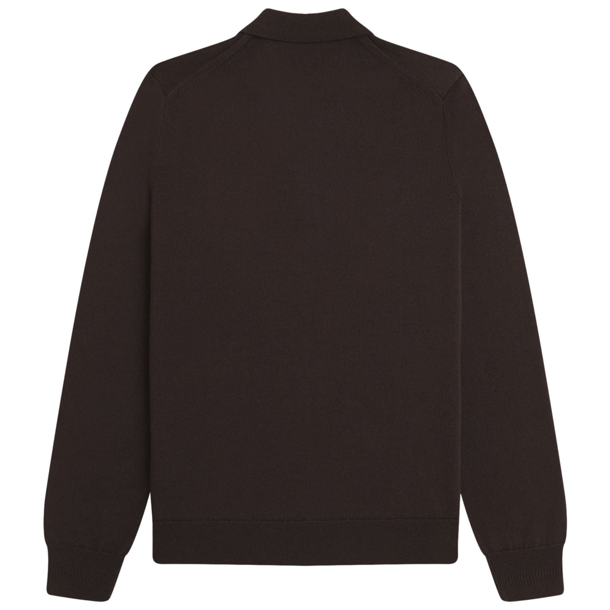 Fred Perry Long Sleeve Knitted Shirt - Rich Brown