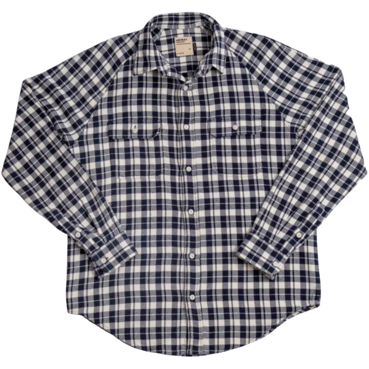 Heimat Cotton Flannel Work Shirt - Seashell/Ink