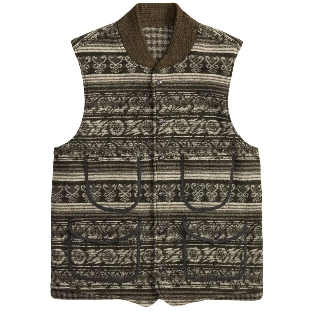 RRL by Ralph Lauren  Reversible Double-Knit Jacquard Gilet - Black/Multi