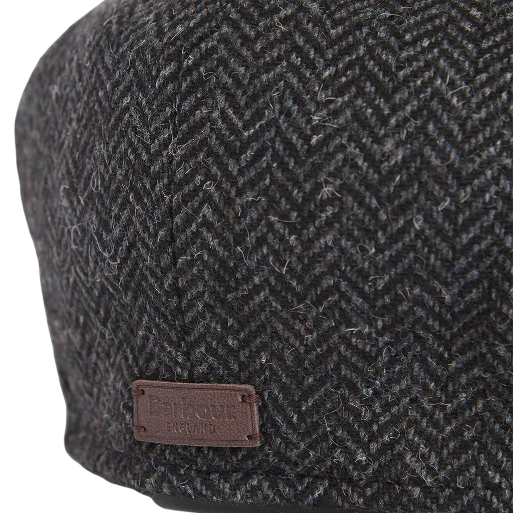 Barbour Fyne Tweed Baker Boy Cap - Charcoal Grey