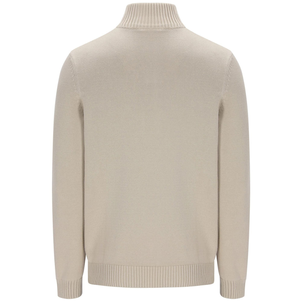 Sergio Tacchini New Dallas 1/4 Zip Knitted Top - Peyote/Martime Blue