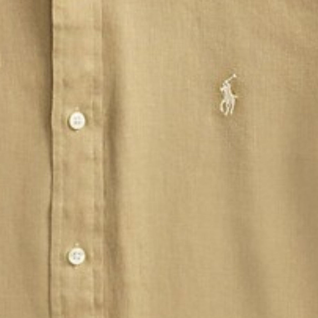 Polo Ralph Lauren Custom Fit Linen Shirt - Tan