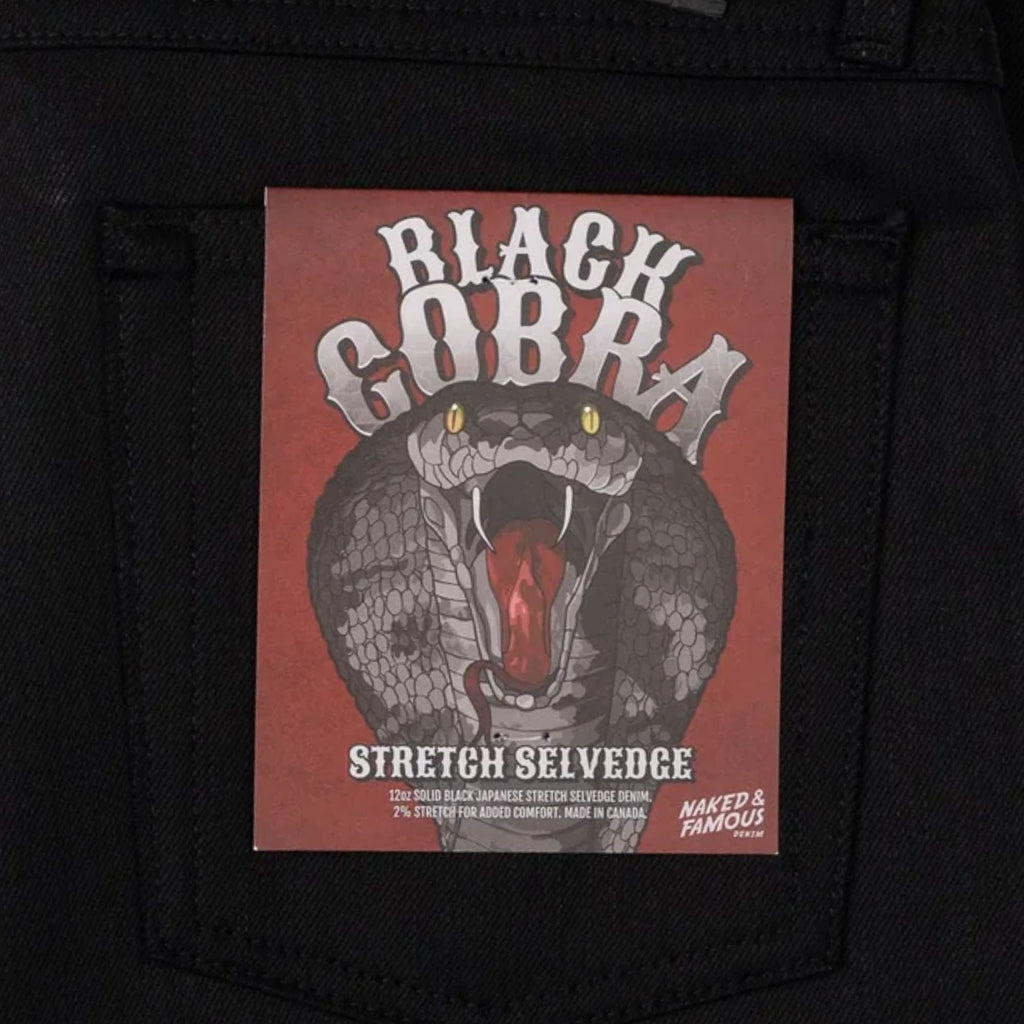 Naked and Famous Denim True Guy Black Cobra Stretch Selvedge - Black