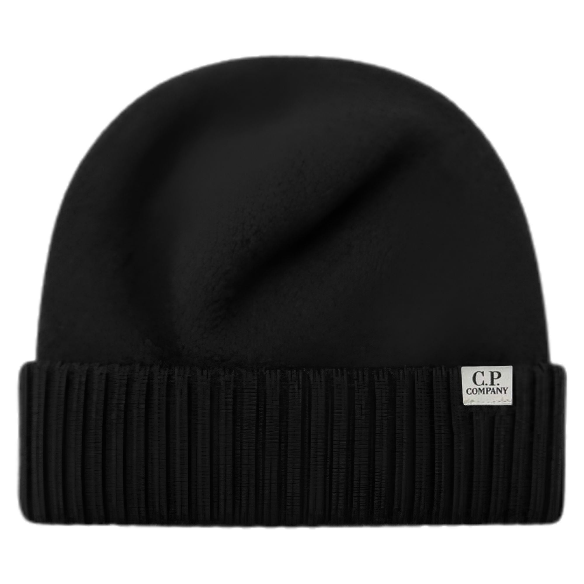 C.P Company Knit Cap Extrafine Merino Fleece - Black