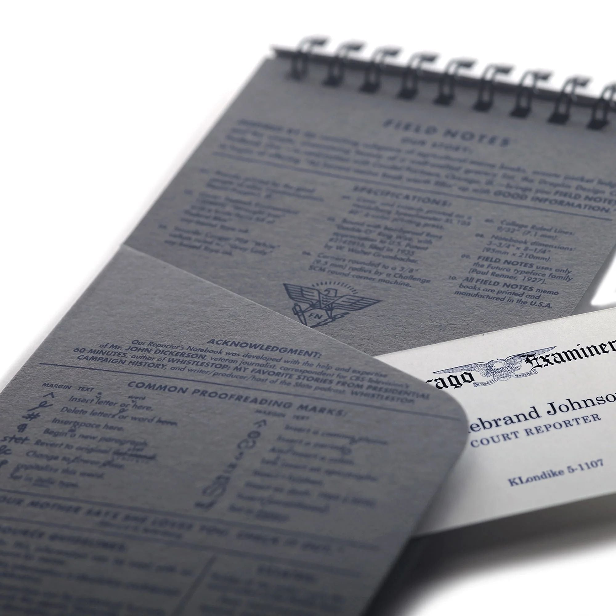 Field Notes Front Page Reporters Notebook