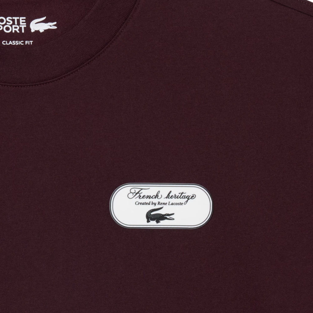 Lacoste Ultra Dry Tennis Heritage Graphic T-Shirt - Merlot